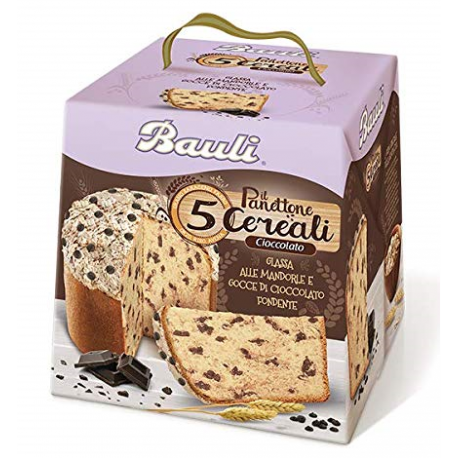 Il panettone a 5 cereali con gocce di cioccolata Bauli 750 gr